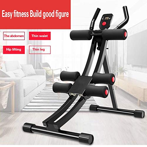 Ab Machine Exercise Equipment, Mosunx Foldable Sit Up Bench Adjustable Workout Bench Fitness Equipment for Home Gym, Abdominal/Hyper Back Extension Bench (Maximum Capacity 331 Pounds, Black - Red)