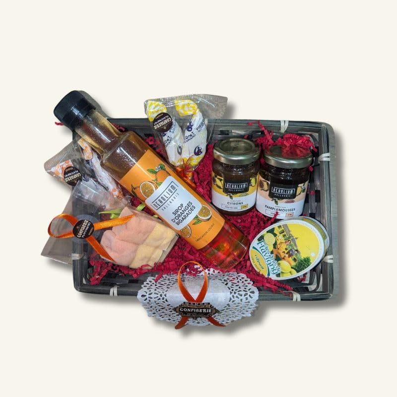 Caja de regalo de cítricos - Confitería, jarabe y mermelada - Productos artesanales - naranja, mandarina, limón, pomelo
