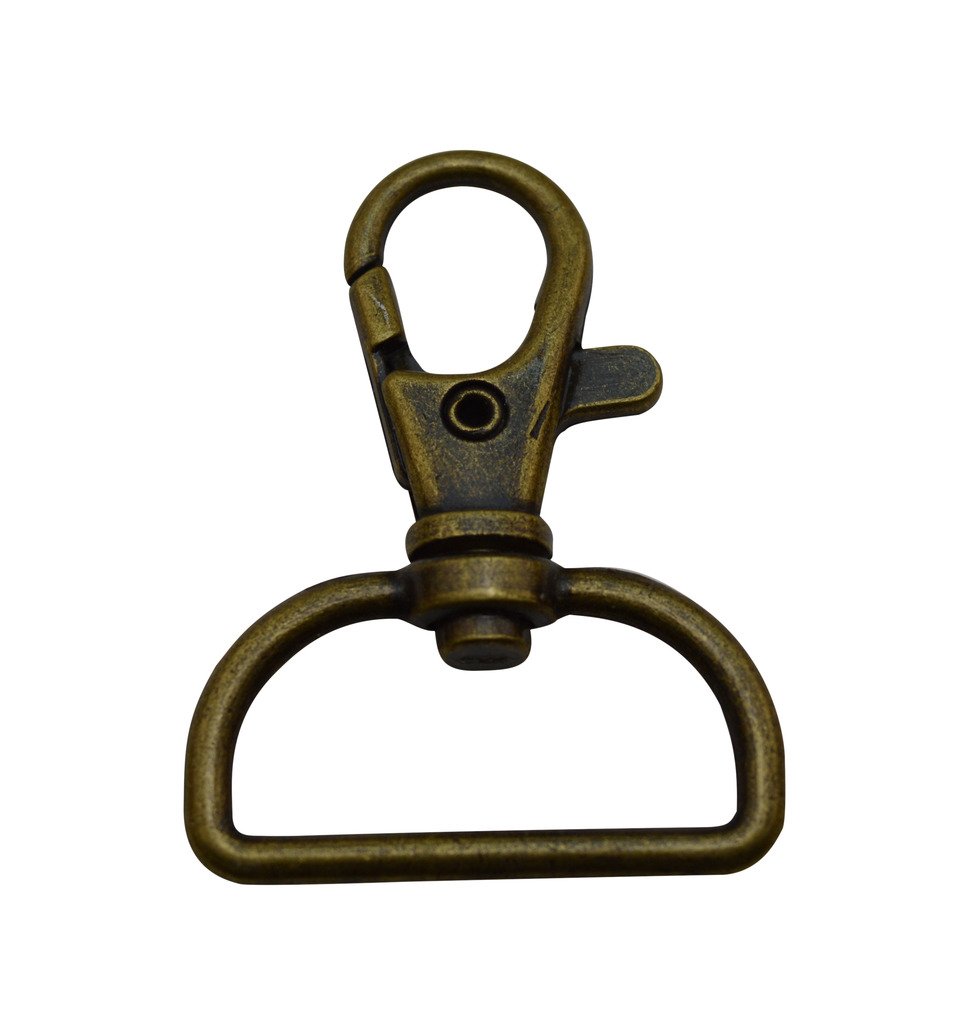 Metal Bronze Lobster Clasps 1 Inches Internal Diameter D Swivel Trigger Clips Hooks Pack of 10