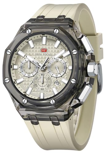 Montre multifonction pour homme MASTOP à affichage analogique transparent