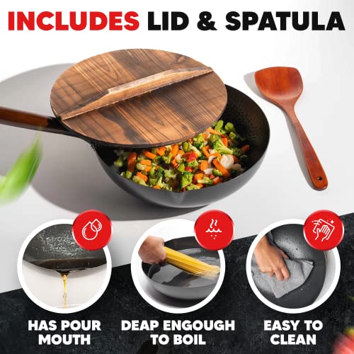 Heritage-Edition-Carbon-Steel-Wok-Pan-with-Lid-125-Preseasoned-Quality-Wok-Set-Traditional-Stir-Fry-Pan-Round-Flat-Bottom-Wok