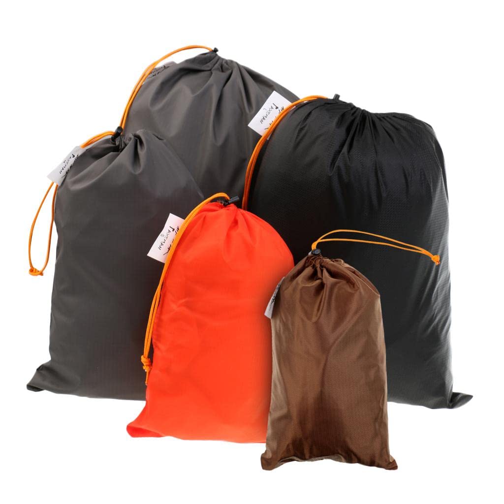 5 Pieces/Set Drawstring Camping Travel Stuff Sack Reusable Durable Luggage Clothes Shoes Tools Storage Bag-image-49