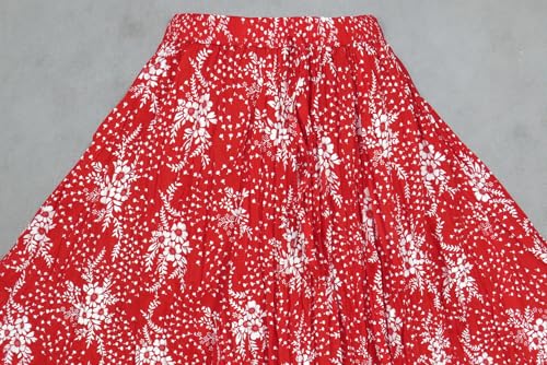 Image of Premium Long Skirt | Stylish Long Crushed Cotton & Unique Prints | Floor Length Skirt for Women | Elastic Waist Premium Maxi Skirt - Comfortable Casual Wear