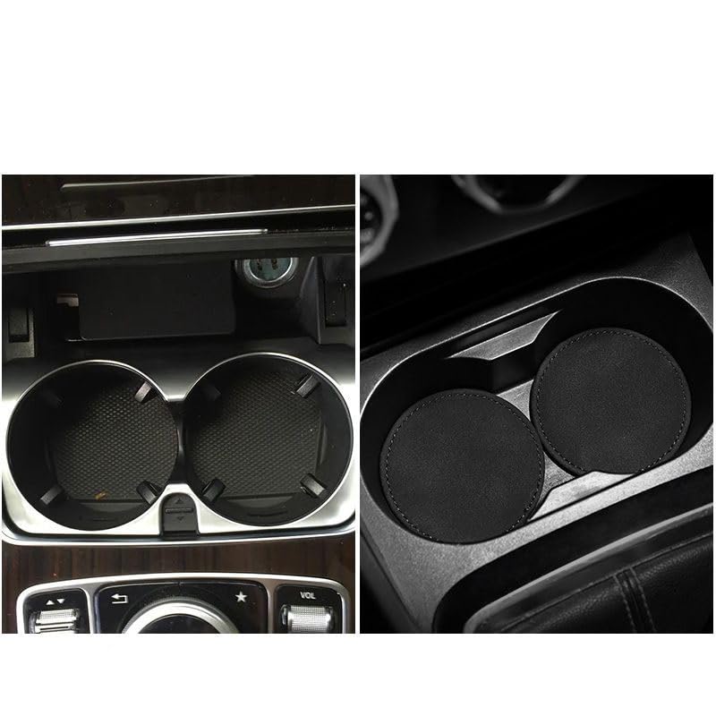 Nipichsha Sottobicchieri Per Auto Antiscivolo In Gomma Naturale, Confezione Da 2, Diametro 7 Cm, Con Tacca Per Le Dita