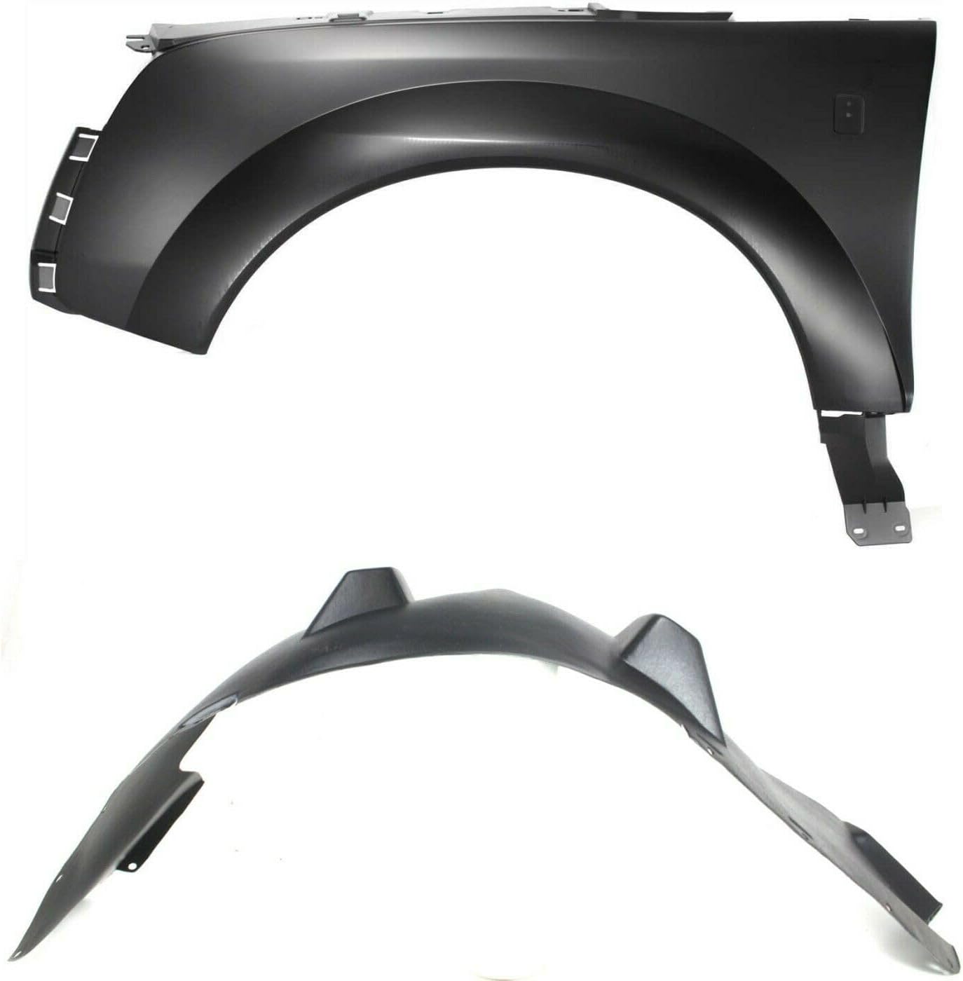 2pcs Fender Repair Quarter Panel Patch Front Left Driver Side Plastic Primed For Car Without Molding Holes Kit 15092224 15842336 GM1240295,SHIPS FROM USA