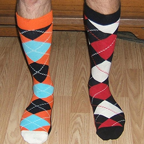 HSELL Funny Mens Colorful Dress Socks Crazy Design Argyle Striped Funky Pattern Cotton Socks for Men Gfits