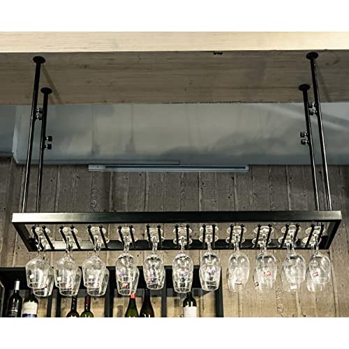 Support de verre à vin suspendu réglable en hauteur pour plafond de bar - 7