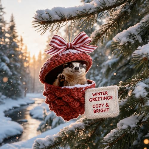 12 Pcs Animal Decor, Christmas Tree Ornament, Red Animal Acrylic Decor,A - image 5