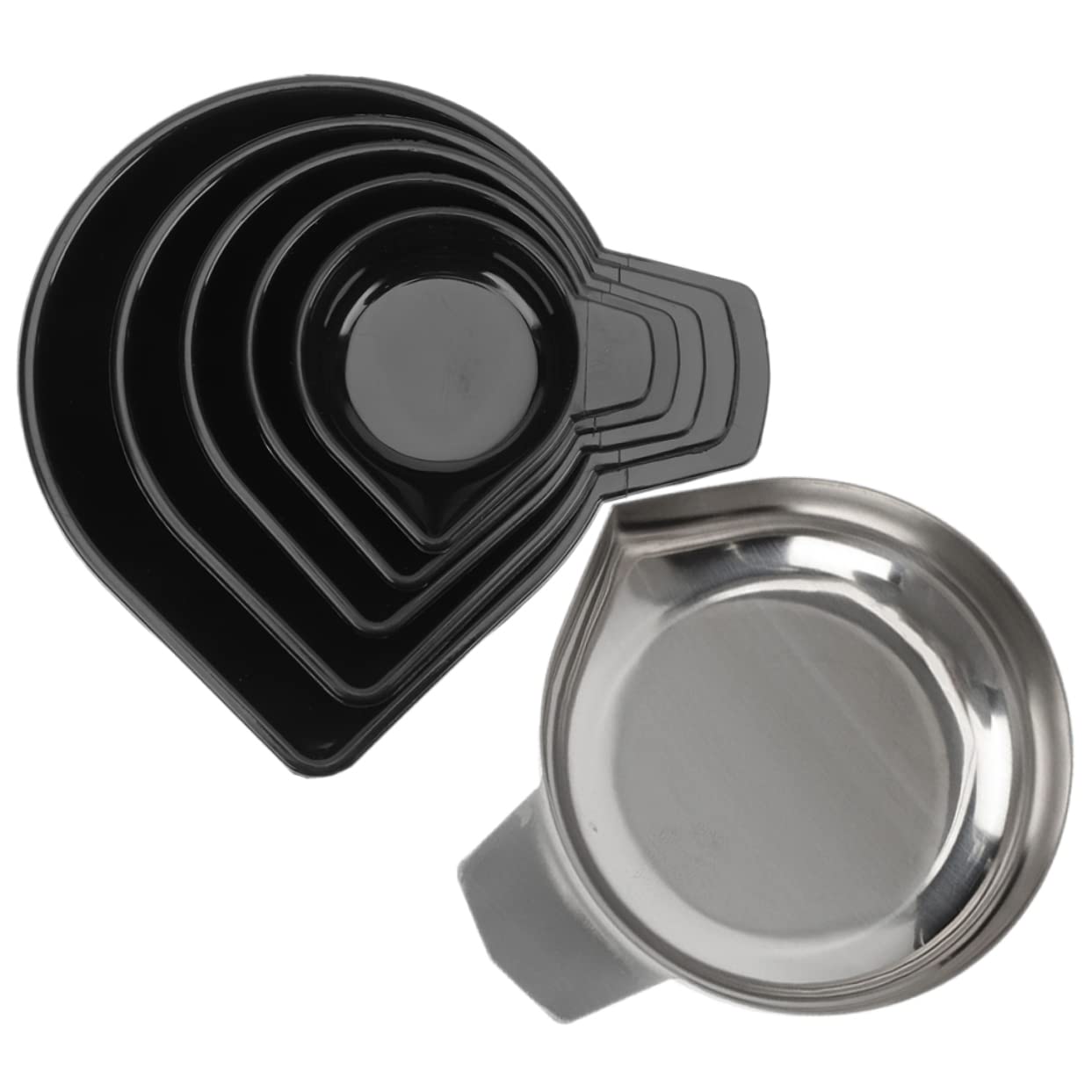 GRIRIW 6pcs Electronic Scale Trays Heavy Duty Stainless Steel Weighing Pans for Small Scale Jewelers