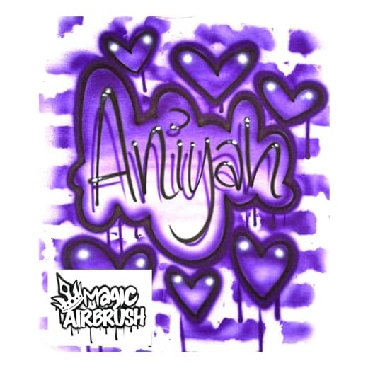 Airbrush Hip Hop Graffiti 80's 90's T shirt, Purple Brick Wall and Hearts