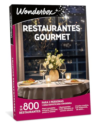 WONDERBOX - Caja Regalo - Restaurantes Gourmet - 1 Cena sofisticada para 2 Personas Entre Cocina de Autor, fusión, Creativa, Tradicional Gourmet...