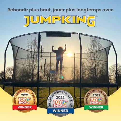 Jumpking 14ft Trampoline Rond avec Filet de Sécurité et échelle - JumpPod Deluxe | Trampoline D'extérieur pour Adultes et Enfants, 10 Ans de Garantie sur Le Cadre, Design EuroSpring – Image 8