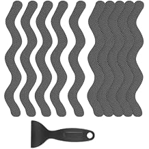 24 PCS Anti Slip Shower Stickers, Safety Bathtub Non Slip Strips, Adhesive Decals Anti Skid Tape with Scraper for Tub, Shower, Floor, Stairs, Steps