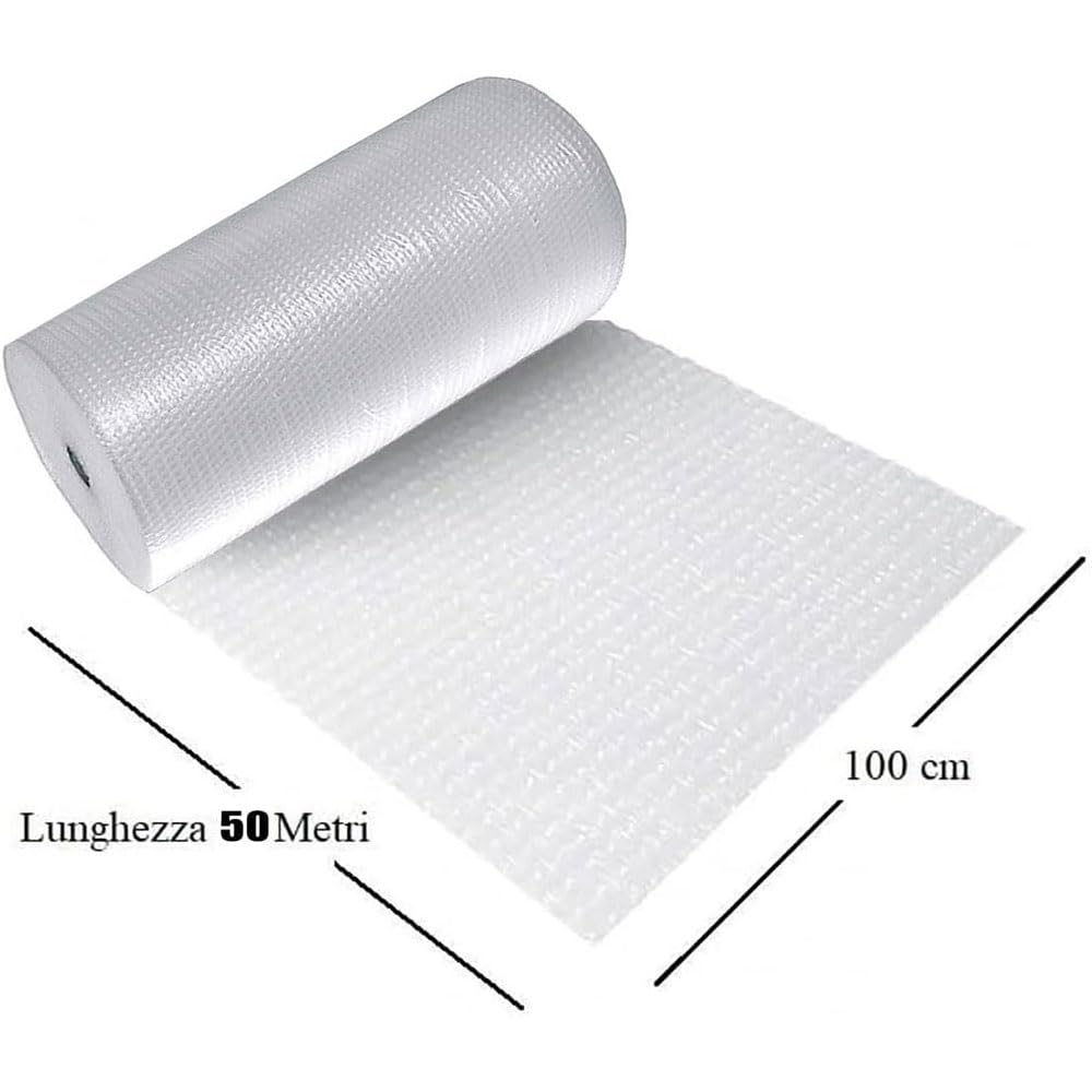 Luftpolsterfolie für Verpackung – 1 m × 50 m, Schützende Luftpolsterfolie für Versand, Umzug und Zerbrechliche Gegenstände schutzfolie/A/100cm