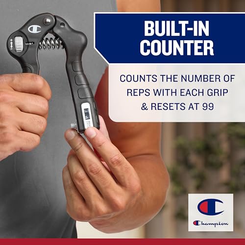 Image of Champion 2-Pack Hand Grip Strengthener, Medium Resistance Grip Strength Trainer with Soft Foam Handles, Forearm and Wrist Trainer for Home Gym Workouts, Stress Relief and Daily Conditioning