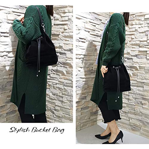 AFKOMST Beuteltasche Damen,Leicht Schultertasche Damen Gross und Sanft Handtasche mit 2 Schulterriemen - Image 4