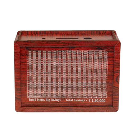 Image of ITOS365 Handmade Wooden Money Bank Piggy Bank | Coin Saving Box for Kids & Adults | Wooden Savings Box for Boys & Girls | Decorative Cash Bank | Gift Item for Home & Kids