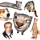 SIMIEEK Custom Ugly Pet Pillow Personalized Funny Photo Face Plush, Customized Stuffed Animal of Your Dog Cat for Friends