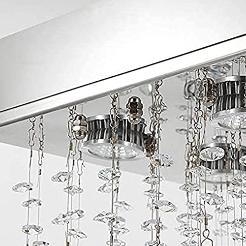 Image of CRYSTA WORLD Raindrop K9 Crystal Modern Chandelier for Living Room /Bedroom /Hall, (Square, L14 /W14 /H18')