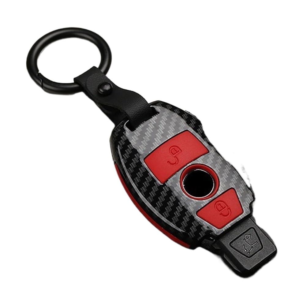 Custodia Portachiavi In ABS Effetto Fibra Di Carbonio Per Mercedes Benz - Smart Key, Senza Fibbia (Solo Custodia)