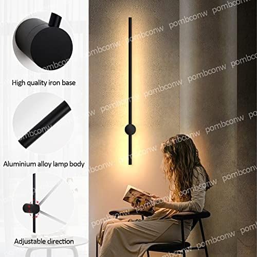 Kinkiety Led Z Długimi Taśmami Wewnętrzna Lampka Nocna Nowoczesna Nordycka Lampa ścienna Proste Tło Liniowa Oprawa ścienna Kinkiet Do Sypialni Dekoracja Nocna Ciepłe światło, 55inch