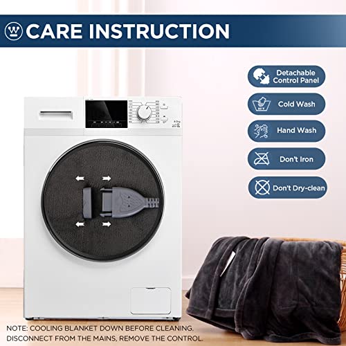 Westinghouse Electric Blanket Queen Size, Super Cozy Soft Flannel 84"" x 90"" Heated Blanket with 10 Fast Heating Levels & 1-12 Auto-Off, Machine Washable, ETL&FCC Certification, Charcoal