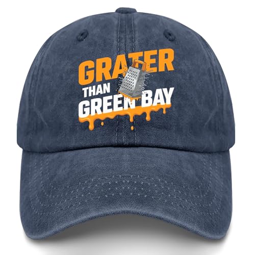 Grater Than Green Bay Greater Cheese Grate Hat for Men Fashion Washed