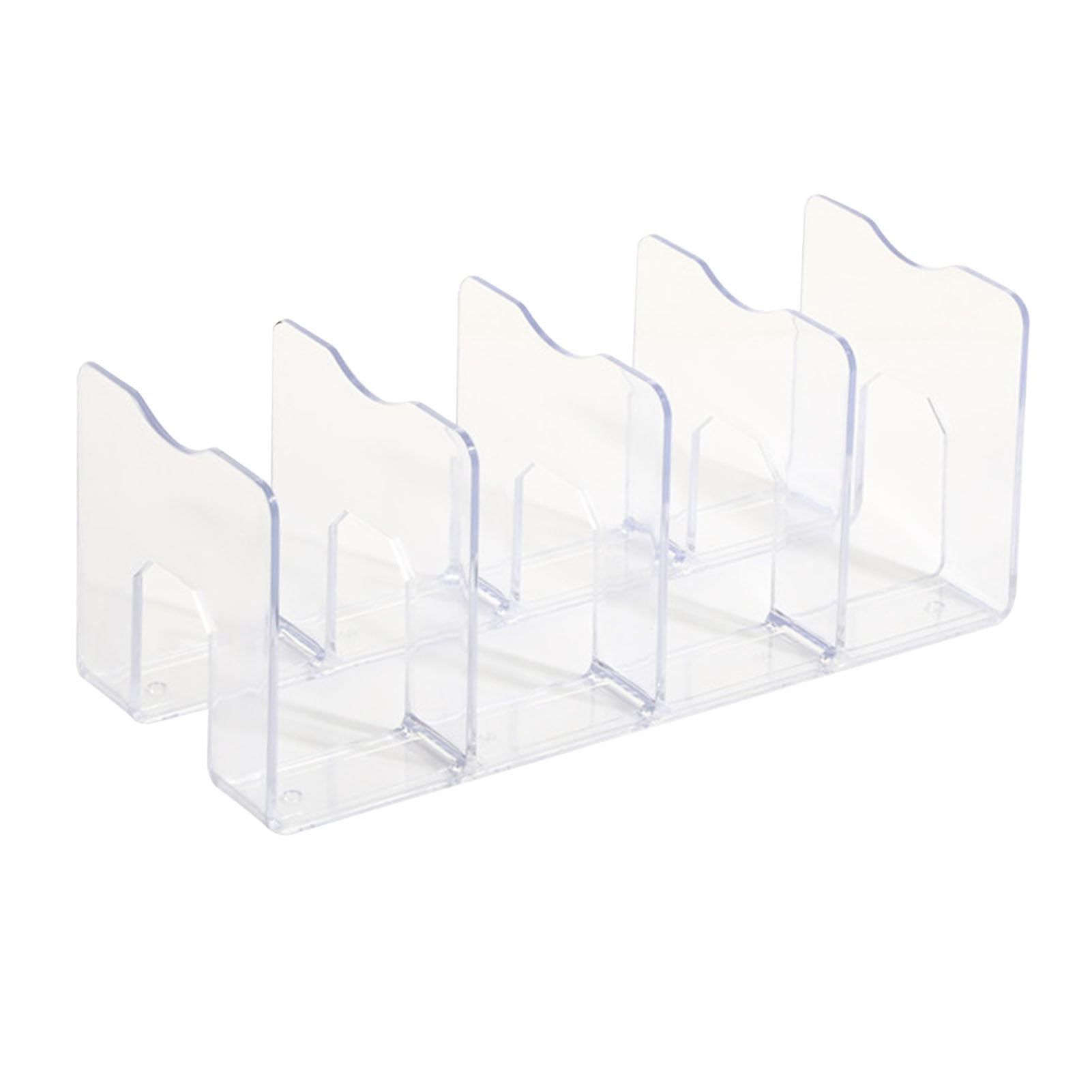 Clear Acrylic Desktop File Organizer – 5-Section Multifunction Holder For Magazines, Books, Papers, Folders & Notebooks