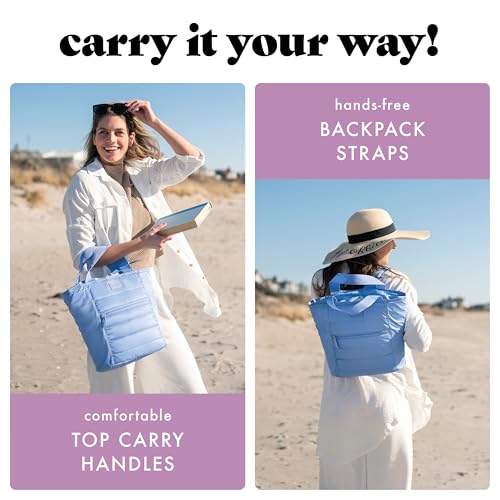 Image of Fit & Fresh Mari Cooler Backpack for Women, Insulated Leakproof Soft Cooler Bag (12 Can), Lunch Tote, Beach Cooler, Lightweight Travel Picnic Tote, Cornflower