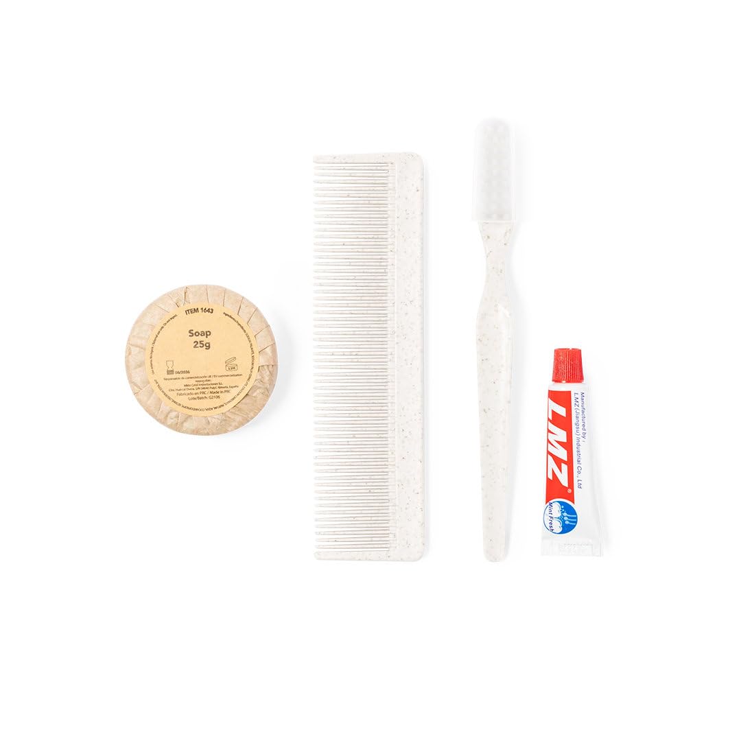 50 Lotes cepillo dientes + Pasta De Dientes + Pastilla Jabón + Peine, Empaquetados Individualmente. Para El Equipo Del Baño Del Hotel, Lavado De Campamento De Viaje, Pack practico y completo.