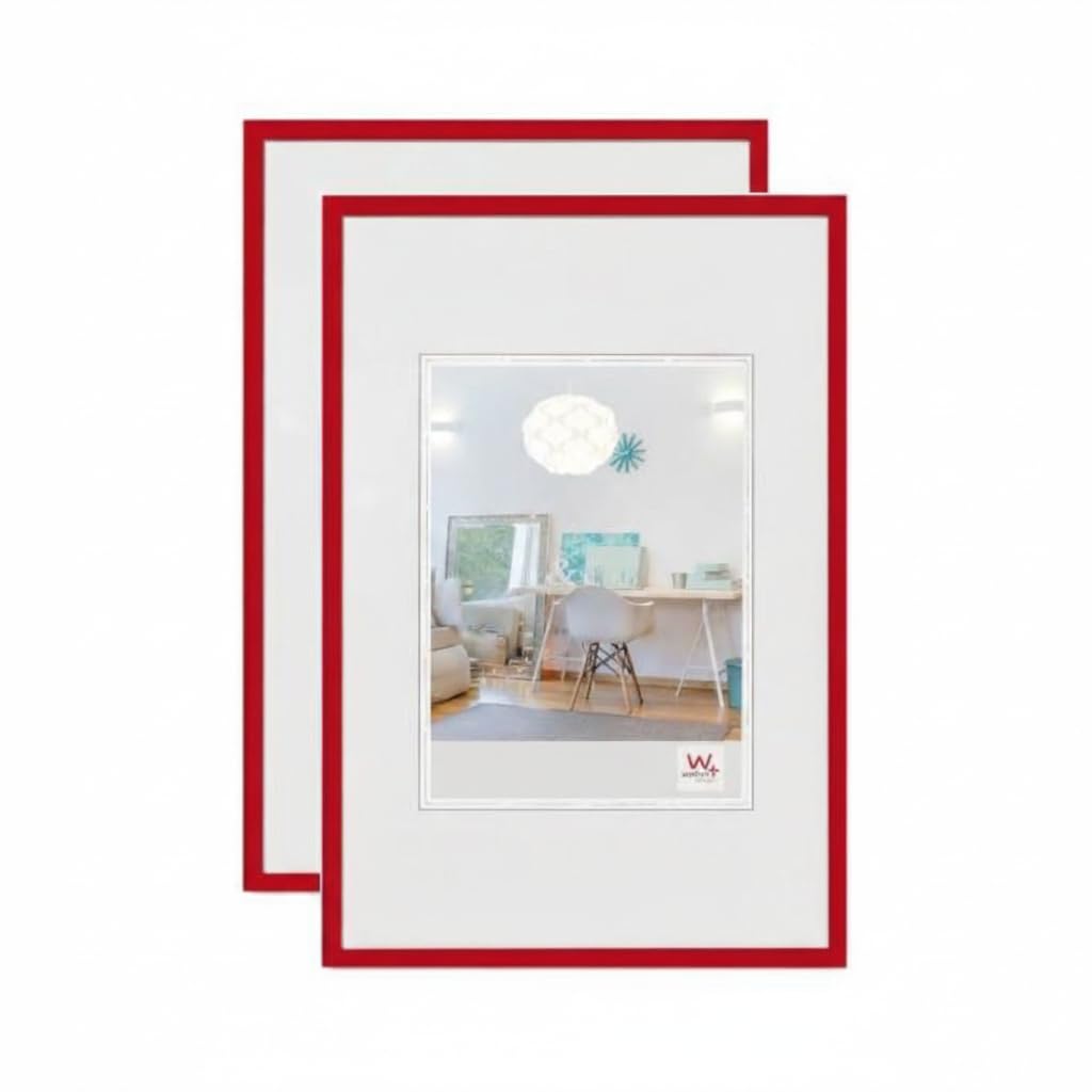 walther design Bilderrahmen rot 13x18 cm 2er Pack New Lifestyle Kunststoffrahmen KV318RD