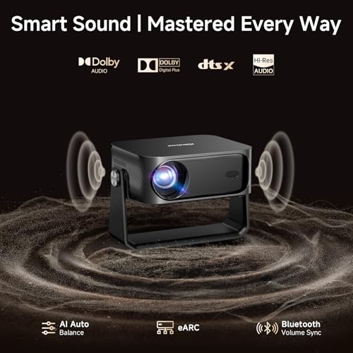 Image of [2000 ANSI /Auto Focus & Keystone /Built-in APP] 4K Outdoor Projector with Wifi and Bluetooth, Smart Portable Projector Compatible with Netflix /YouTube & Dolby, Home Theater Projector with HDR10+