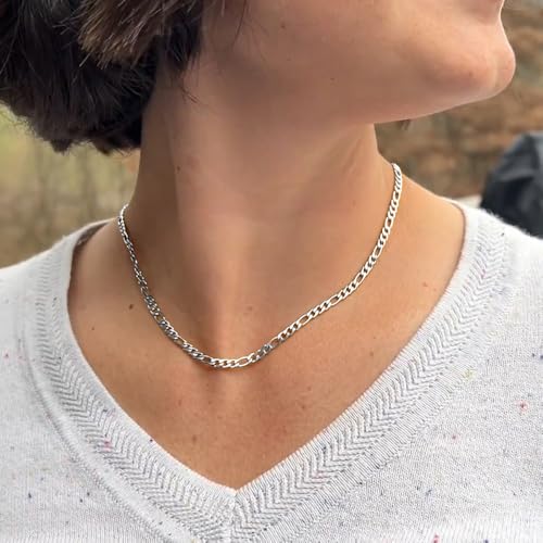 Figaro Chain Necklace Stainless Steel Real Gold Plated Chains for Men Women Jewelry Gift for Men Women3