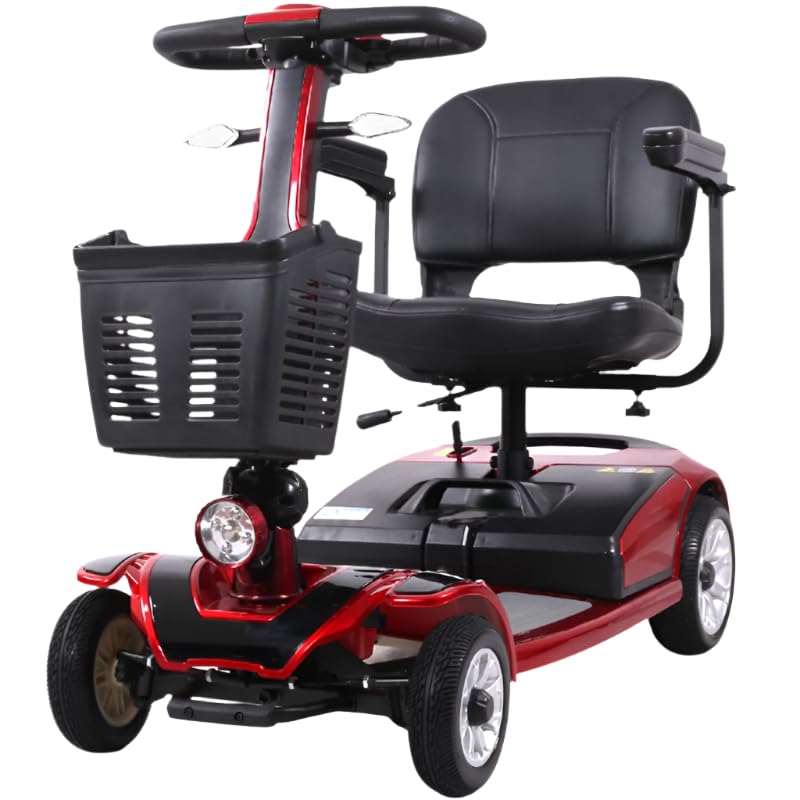 Dortomedical® Scooter de Movilidad para Adultos 4 Ruedas 120Kg Desmontable Luces LED