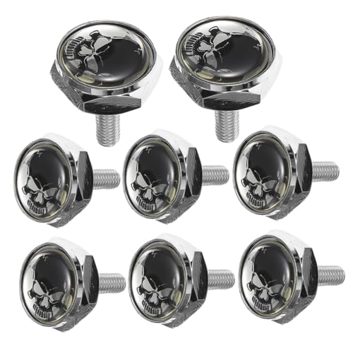 Tornillos para matrícula delantera y trasera estilo calavera de acero