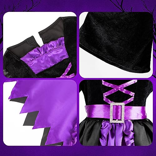 Disfraz de Bruja Morado con Luces para Niñas miniatura 6
