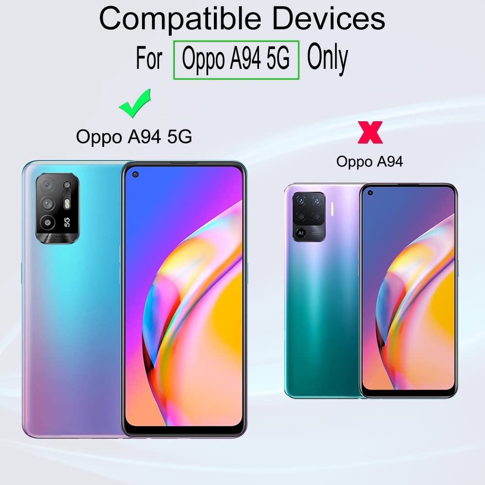 IBYWIND Vetro Temperato per Oppo A94 5G 6,43,[2Pezzi]con Metallico Protezione Obiettivo Fotocamera,Skin in Stile Fibra di Carbonio per Il Retro ,Include Kit di Installazione Facilitata