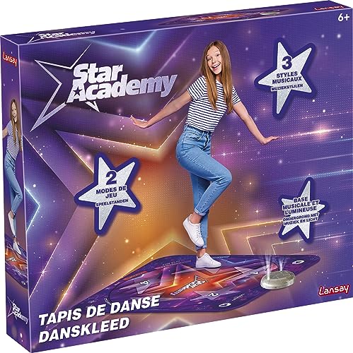 Lansay - Star Academy - Tapis de Danse Électronique Junior - Jeu de Danse pour Enfants Dès 6 Ans - Base Musicale et Lumineuse - 2 Mode de Jeu - 3 Styles...