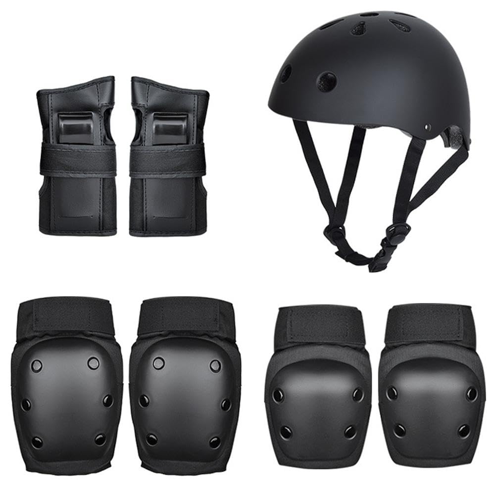 Set di 7 protezioni per pattinaggio con casco regolabile e