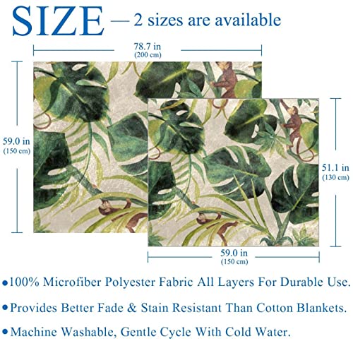 Couverture microfibre singe 150x200 cm pour lit et canapé - 4