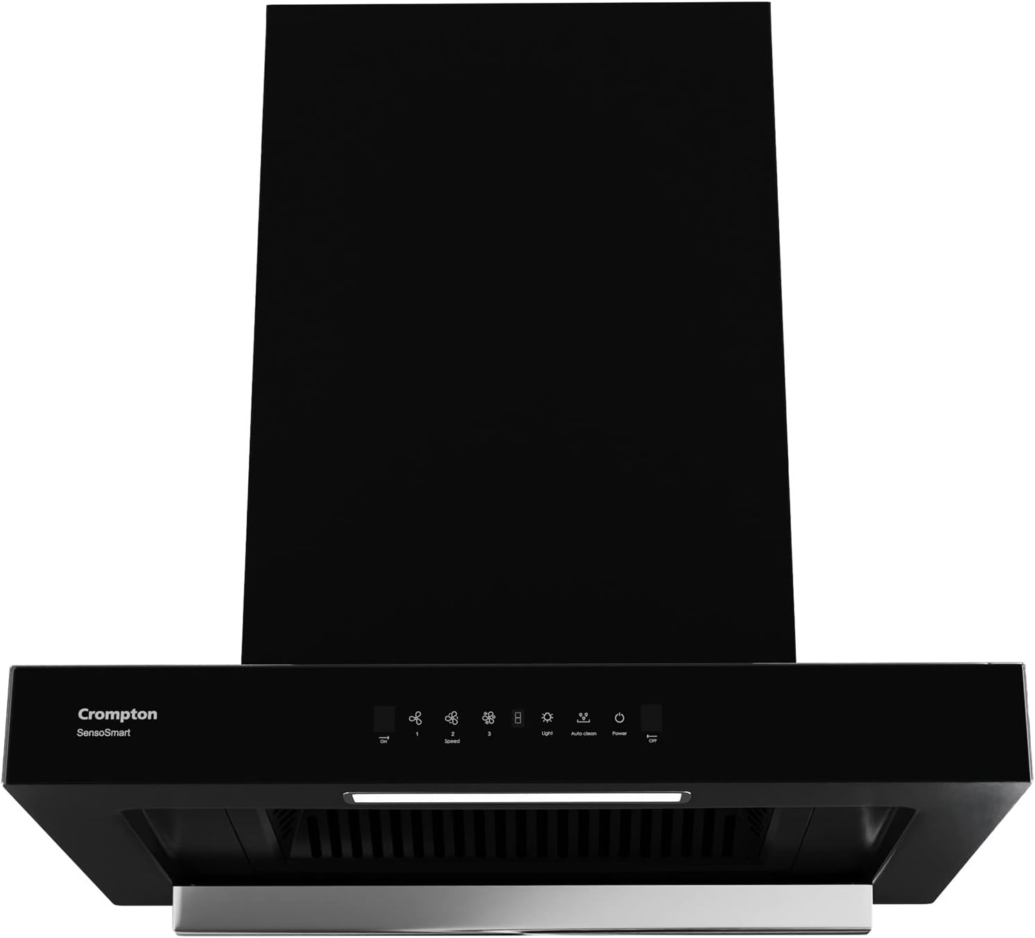 Crompton SensoSmart Box 60cm Baffle Filter Auto Clean Wall Mounted Chimney Black 1620 CMH - CHD-SSB60BFE-MBL