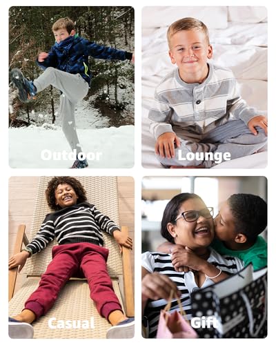 Boys Fleece Joggers Sweatpants Soft Warm Kids Active Sweat Pants with Pocket & Drawstring Size 4-124