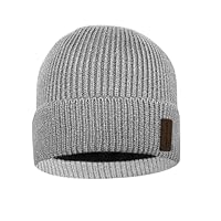 North Bund Winter Beanie Mütze Herren Damen Strickmütze Unisex Dickes Warmfutter Wintermütze Dehnbarer weicher Innerline Hut Grau