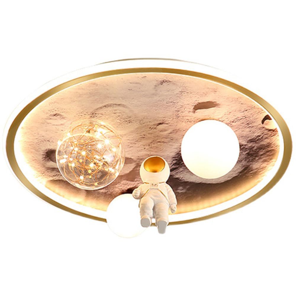 Plafonnier enfant LED astronaute de 55W*2 pour chambre avec lampe lune