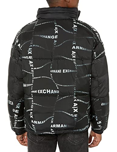 Image of A|X ARMANI EXCHANGE Men's Optical Allover Logo Puffer Jacket