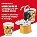 Bialetti - Mini Express Lichtenstein: Moka Set includes Coffee Maker 2-Cup (2.8 Oz) + 2 shot glasses, Yellow, Aluminium
