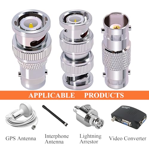 Adaptadores BNC CNARIO 6 Piezas Coaxial para CCTV miniatura 5