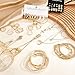 EIELO 90pcs Gold Jewelry Set for Women with 7 Necklaces, 11 Bracelets, 12 Hoop Earrings 24 Ear Studs, 14 Ear Cuffs, 22 Knuckle Rings for Womens Gold Plated Fashion Jewelry Set