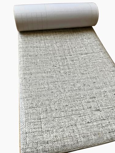 Papier peint gris clair en lin MyFun 45x1000cm adhésif et repositionnable