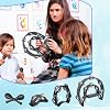 10 Pcs Tambourines for Adults, Metal Jingles Hand Musical Held Percussion Set Half Moon Tambourine Foot Tambourine Sand Hammer Wood Rhythm Sticks Egg Shakers for Music Party Supplies(Black)